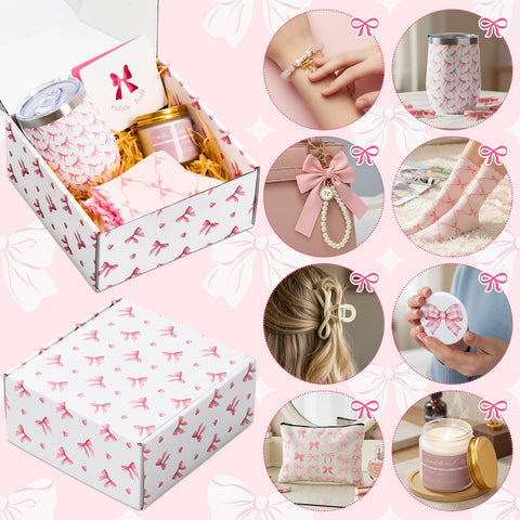 Landical pink bow cotton socks breathable and comfortable daily wear