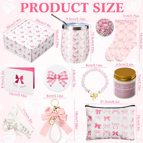 Landical pink bow makeup bag canvas for cosmetics on the move