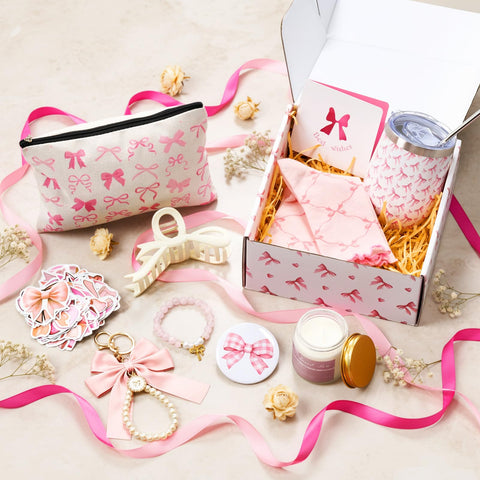 Landical pink bow scented candle adds a cozy fragrance to any room