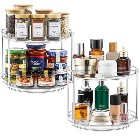 LANDNEOO 2-Tier Lazy Susan top view for easy spice access