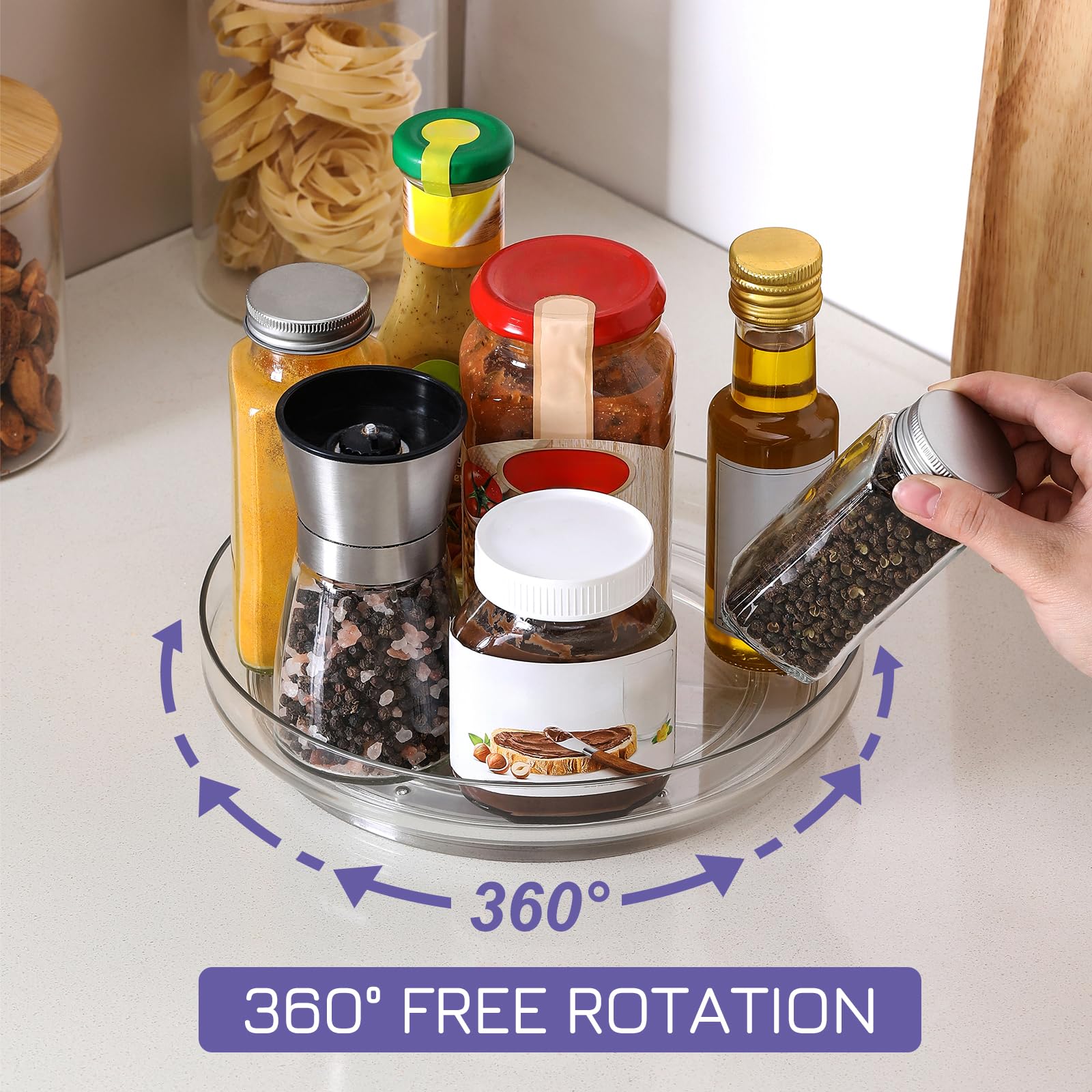 LANDNEOO 9-inch lazy susan in cabinet for organized storage