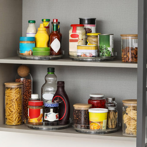 LANDNEOO 9-inch lazy susan in fridge for compact shelf organization