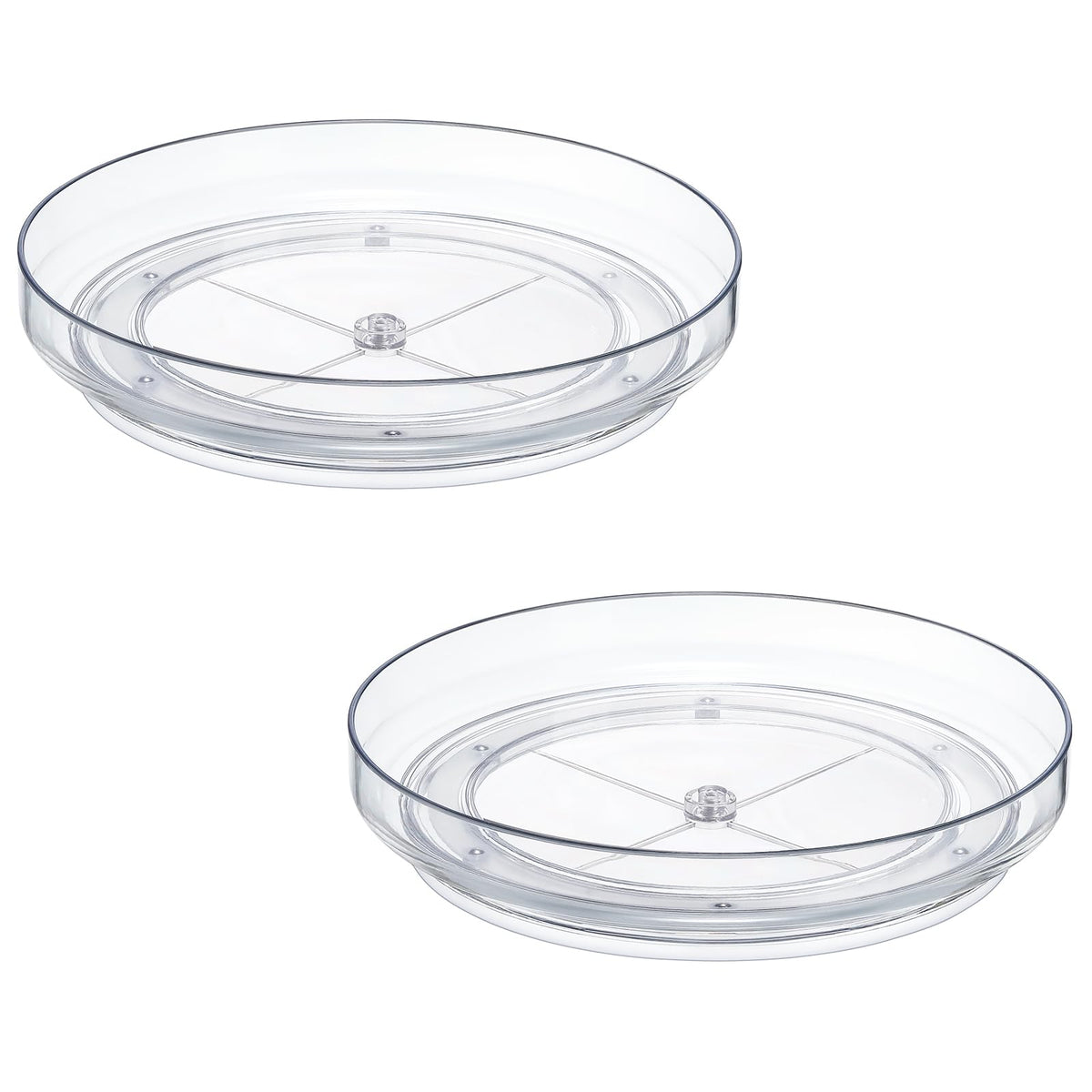 LANDNEOO 2-Pack 9-inch clear acrylic lazy susan on countertop for easy spice access