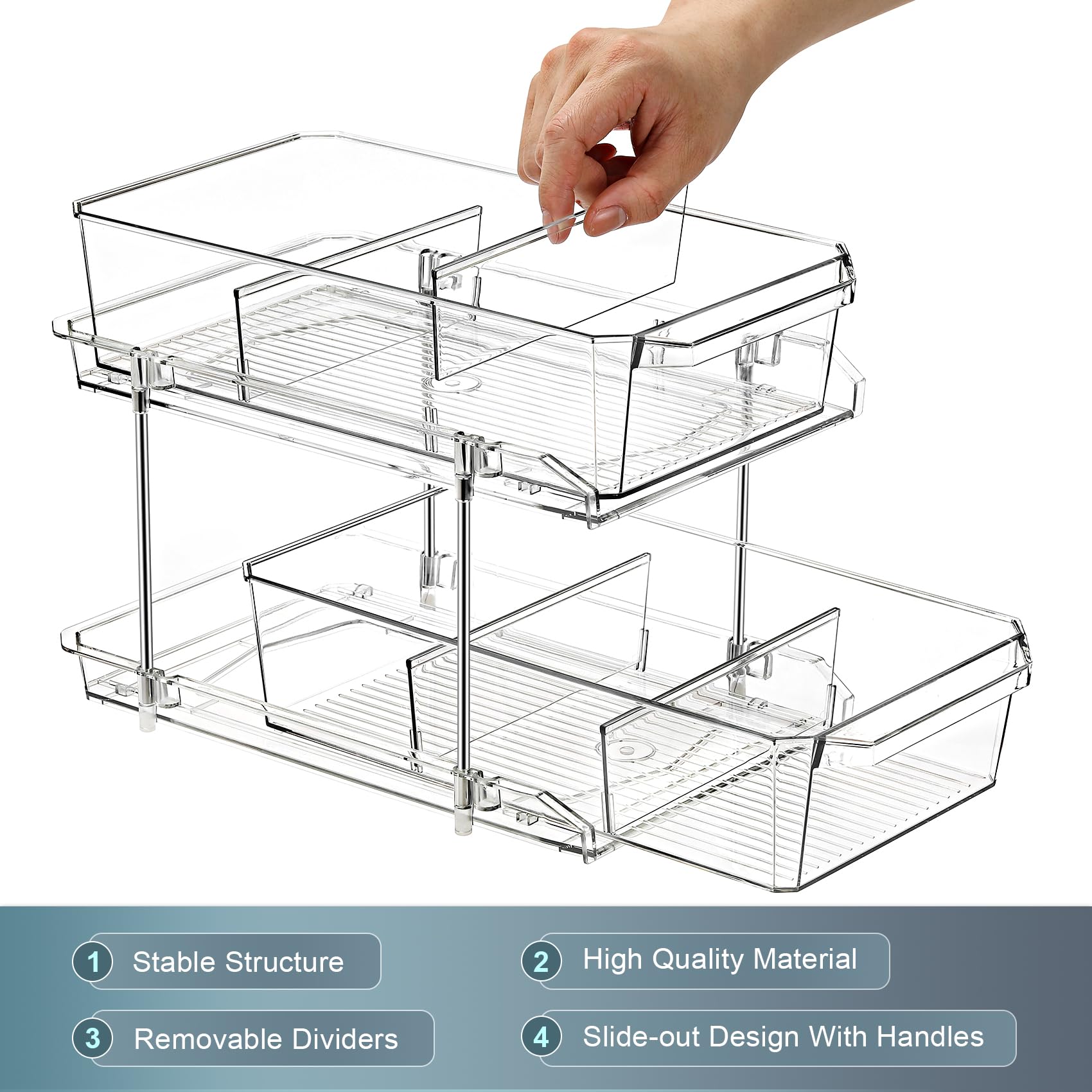 LANDNEOO 2-set organizer dividers showing customizable spacing