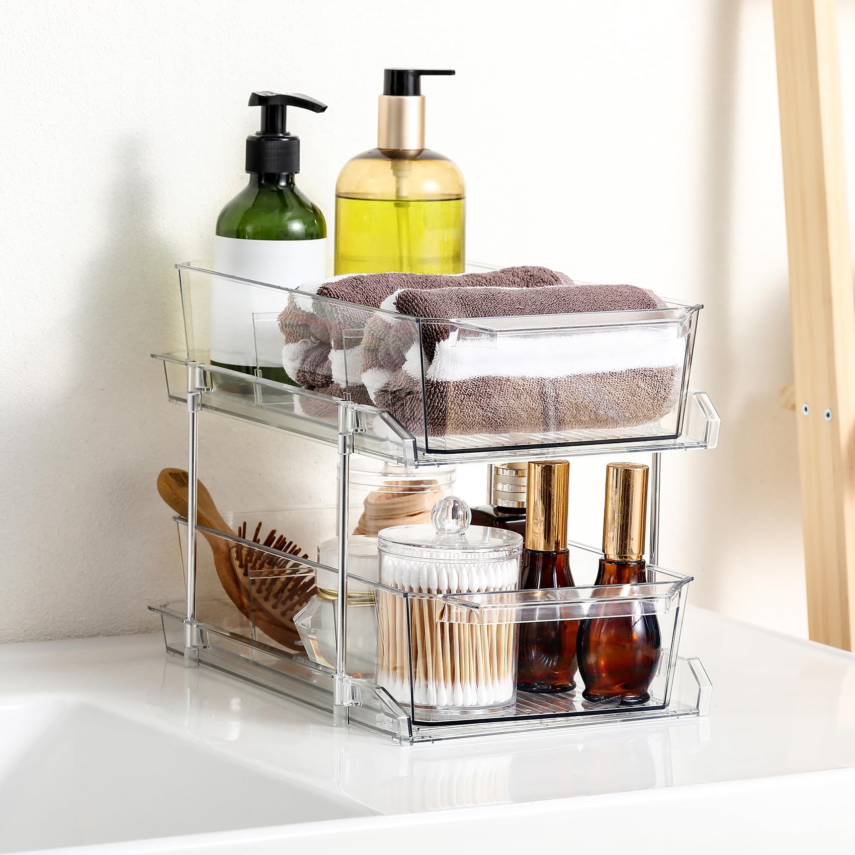 LANDNEOO 2-set organizer pantry for snacks and spices at a glance.