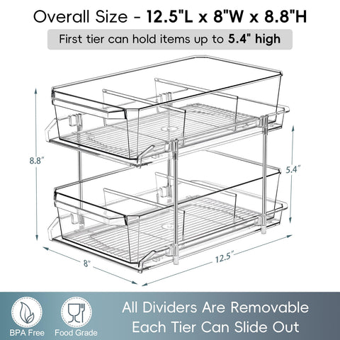 LANDNEOO 2-set organizer side view showing slim profile and clear panels.