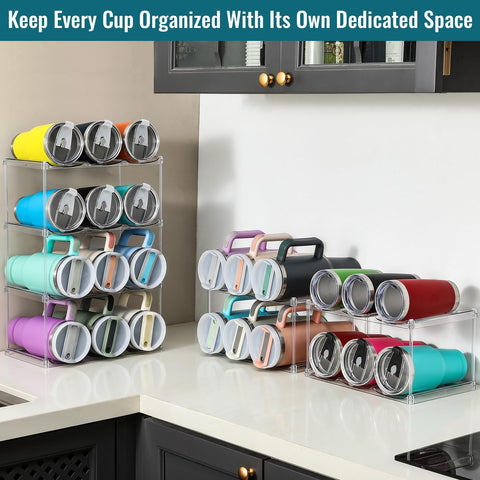 LANDNEOO 3-tier organizer maintains upright bottles and prevents rolling