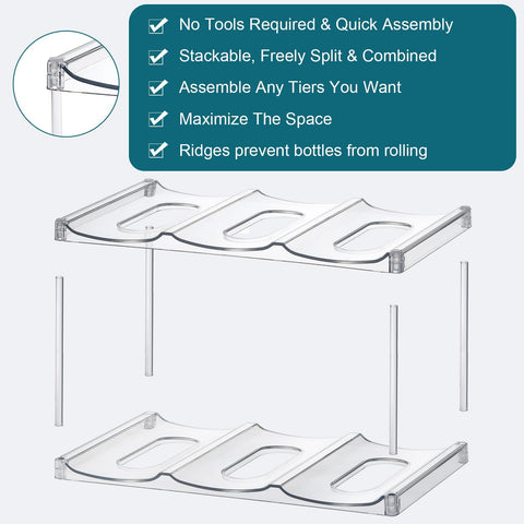 LANDNEOO clear acrylic rack supports up to 30 lbs per tier