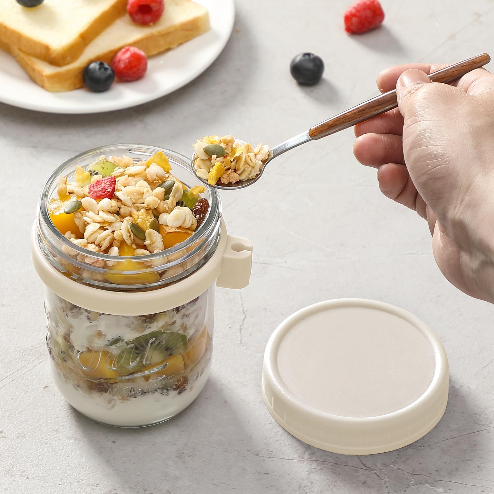 LANDNEOO crystal-clear glass jars reveal fresh ingredients at a glance.