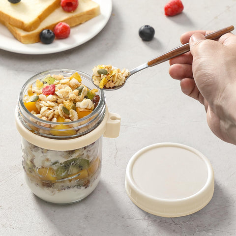 LANDNEOO crystal-clear jars showcase contents for versatile breakfast ideas