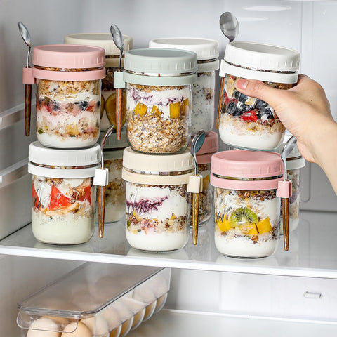 LANDNEOO colorfully-lidded jar set offers style and function for meal prep.
