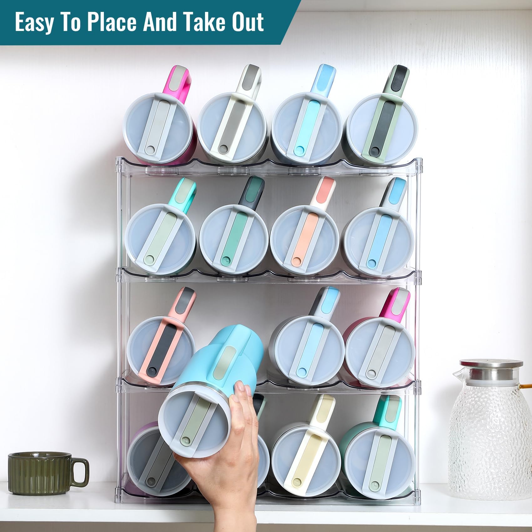 LANDNEOO countertop bottle rack shows clear visibility for quick grab and go.
