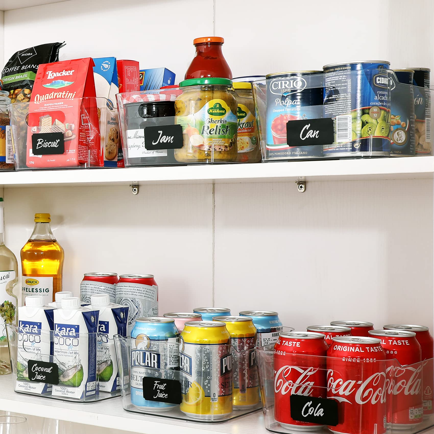 LANDNEOO fridge organization bins with transparent design for snacks and drinks