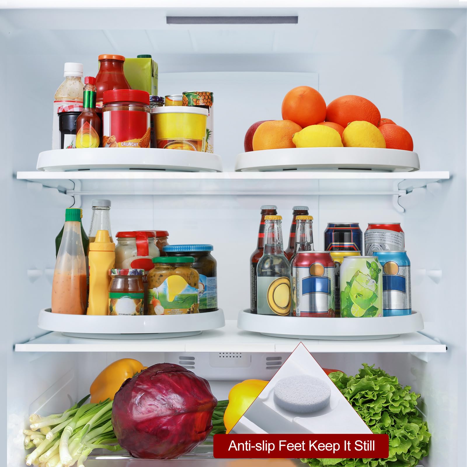 LANDNEOO fridge vegetable rotator keeps produce visible and easy to access