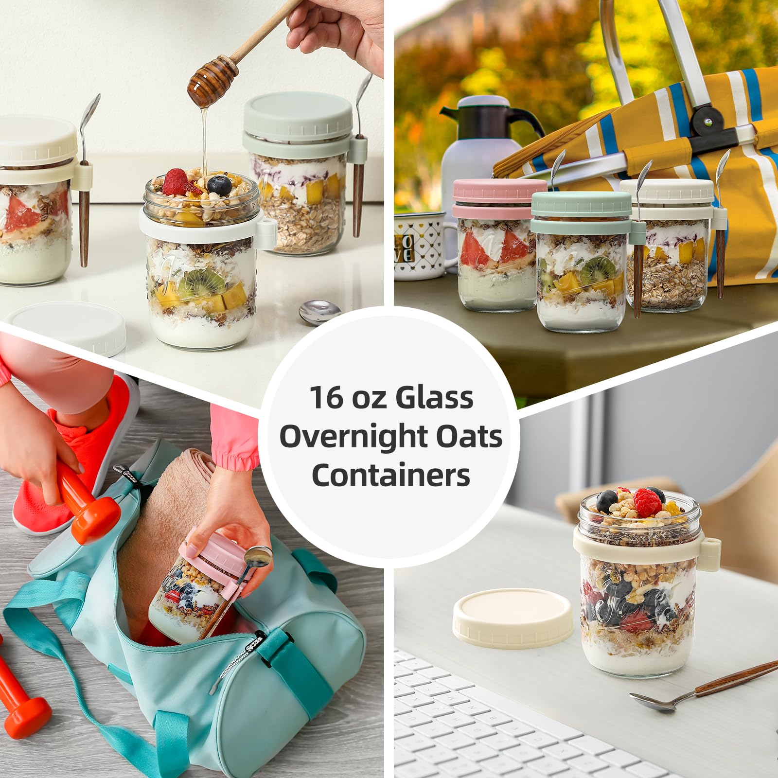LANDNEOO gift-ready oats jars pack, a practical present for meal prep.