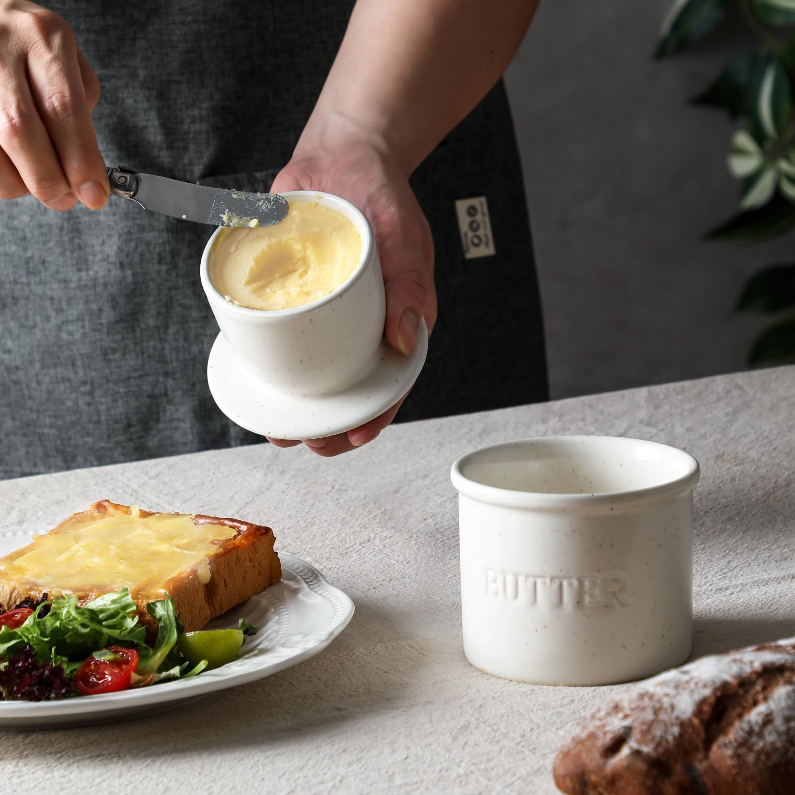 LANDNEOO kitchen décor butter keeper adds stylish organization on counters.