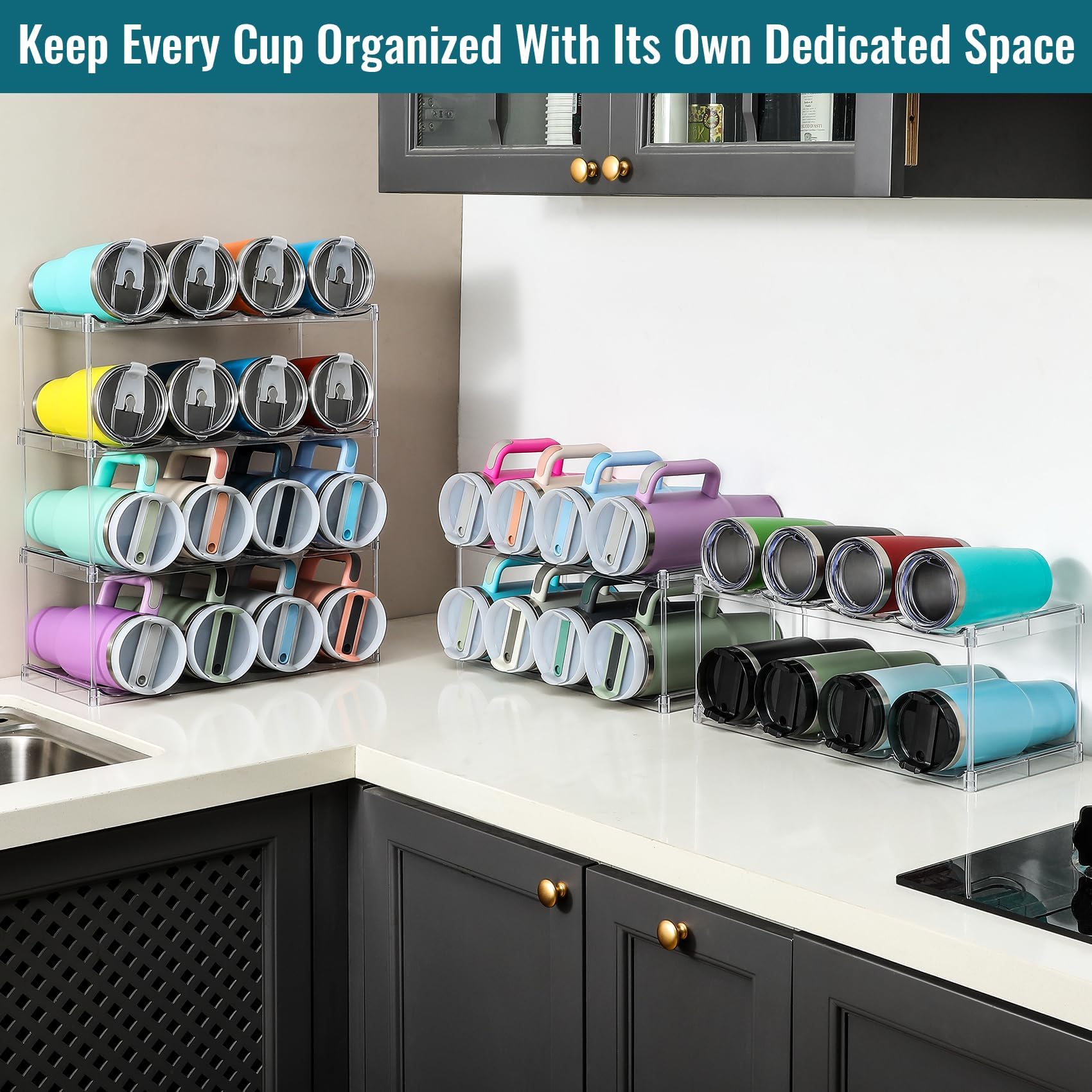 LANDNEOO large-capacity bottle organizer emphasizes sturdy construction and high load capacity.