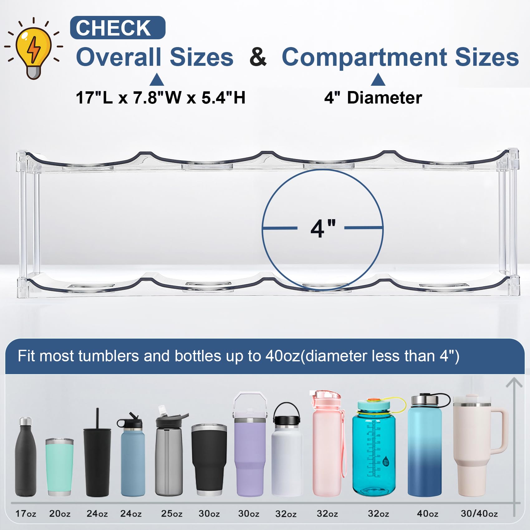 LANDNEOO bottle organizer close-up emphasizes 4x4 inch compartments