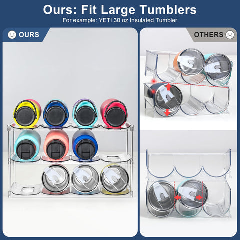 LANDNEOO clear material side view shows sturdy stackable shelf system