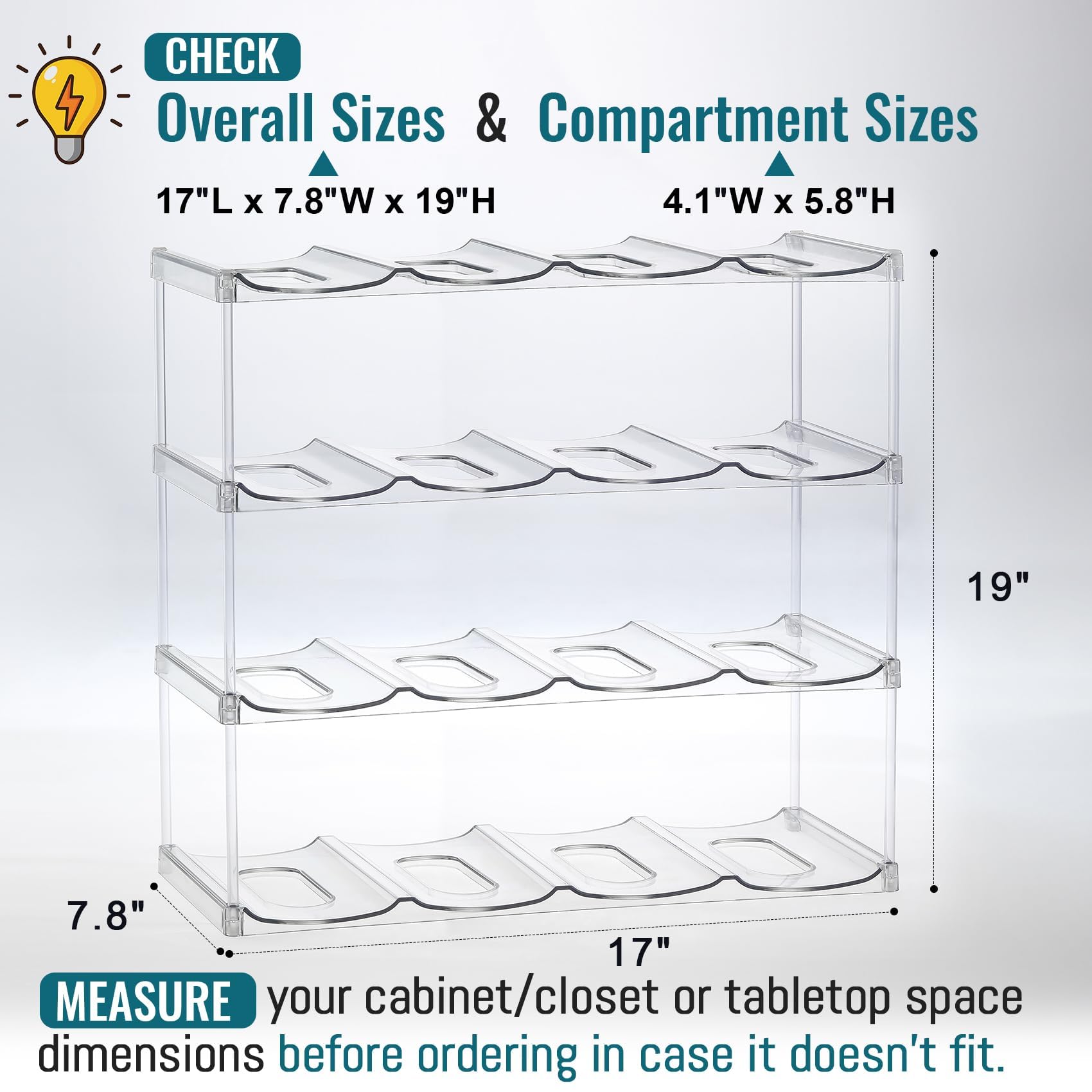 LANDNEOO pantry bottle storage install ideal for fridge shelves and cabinets.