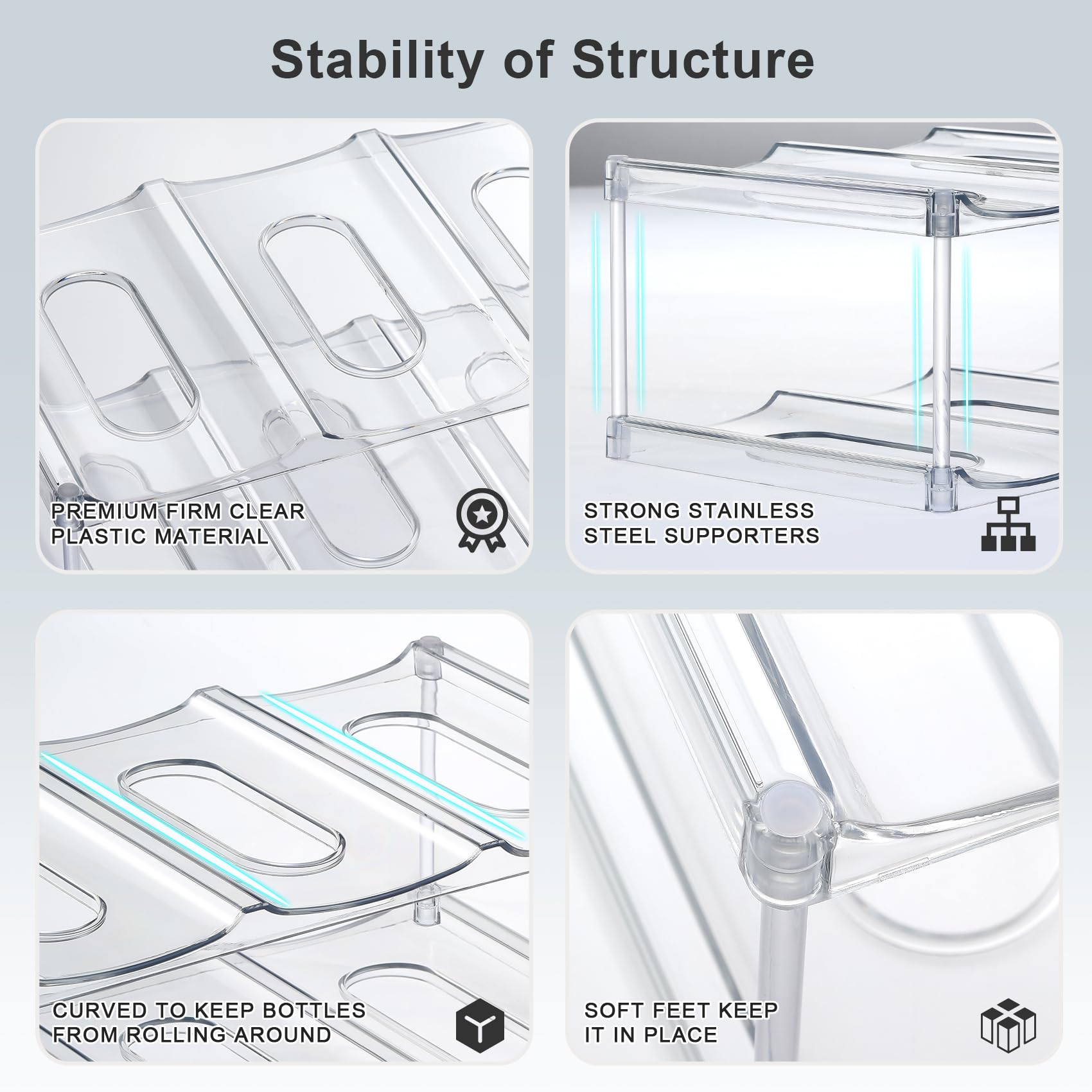 LANDNEOO ridges-prevent-bottle-roll prevent bottles from shifting.