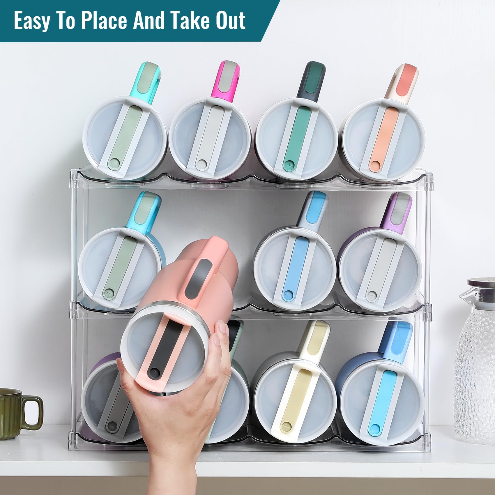 LANDNEOO Simple Modern bottle holder accommodates large mugs securely.