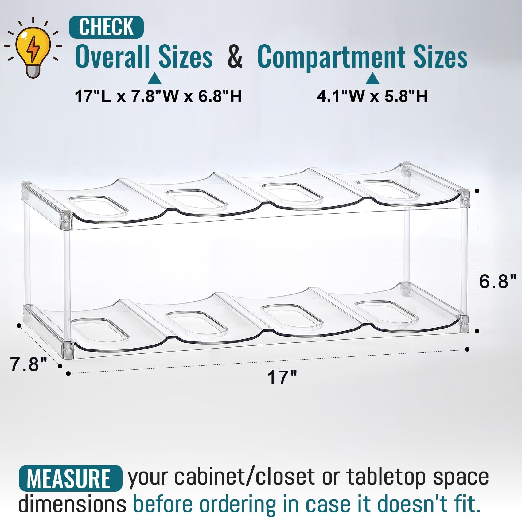 LANDNEOO sturdy clear shelves keep beverages organized and visible