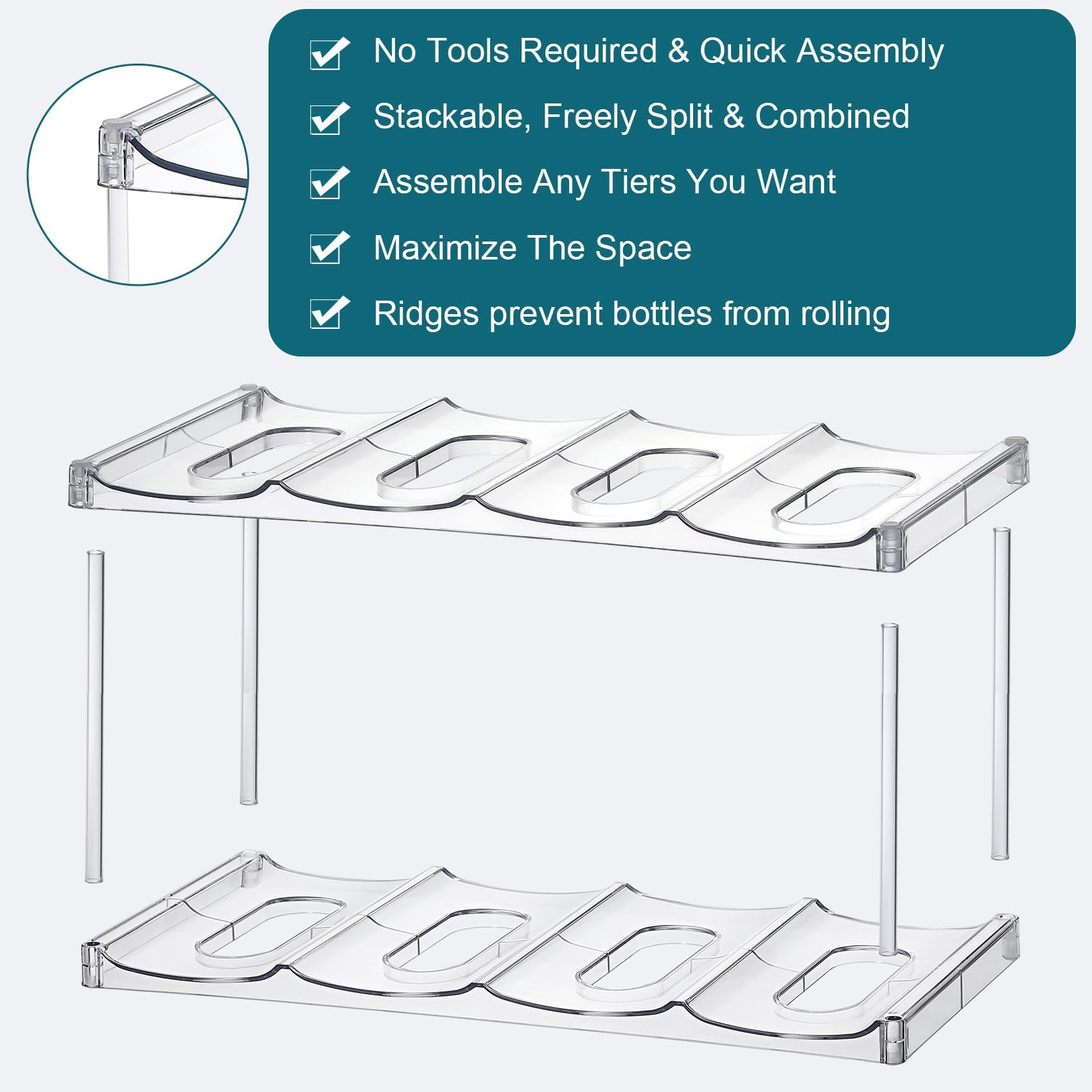 LANDNEOO sturdy posts support durable 4-tier rack with wobble-free stability.