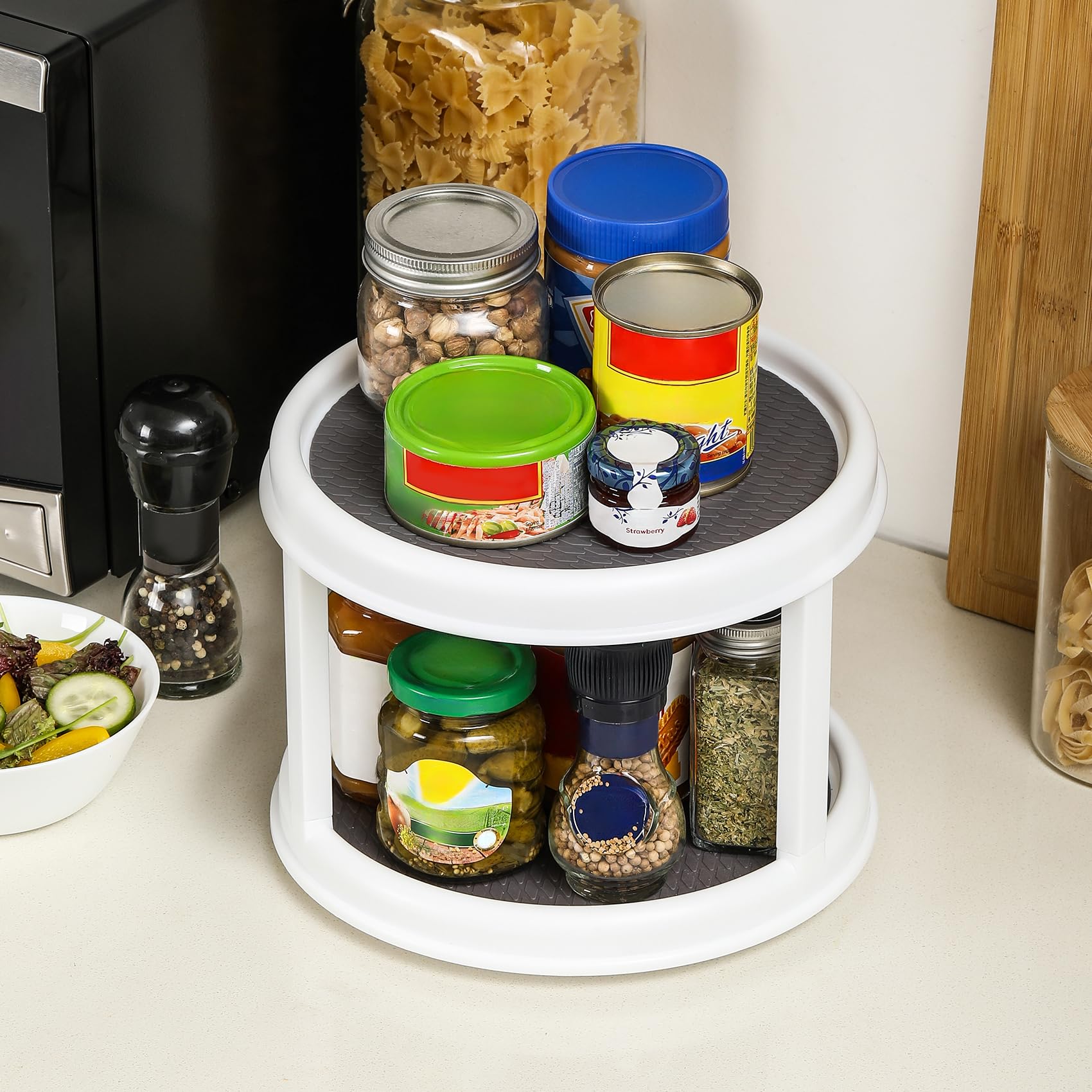 Landneoo two-pack set saves space and doubles storage capacity.