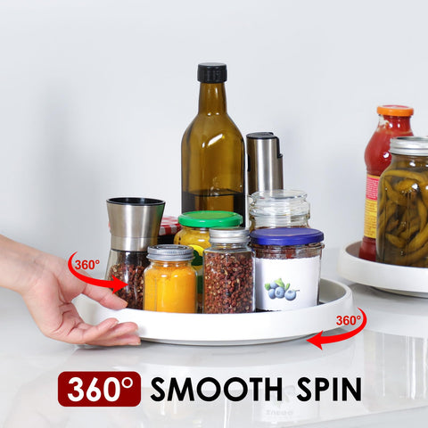 LANDNEOO under sink turntable organizer frees cabinet space and reduces clutter