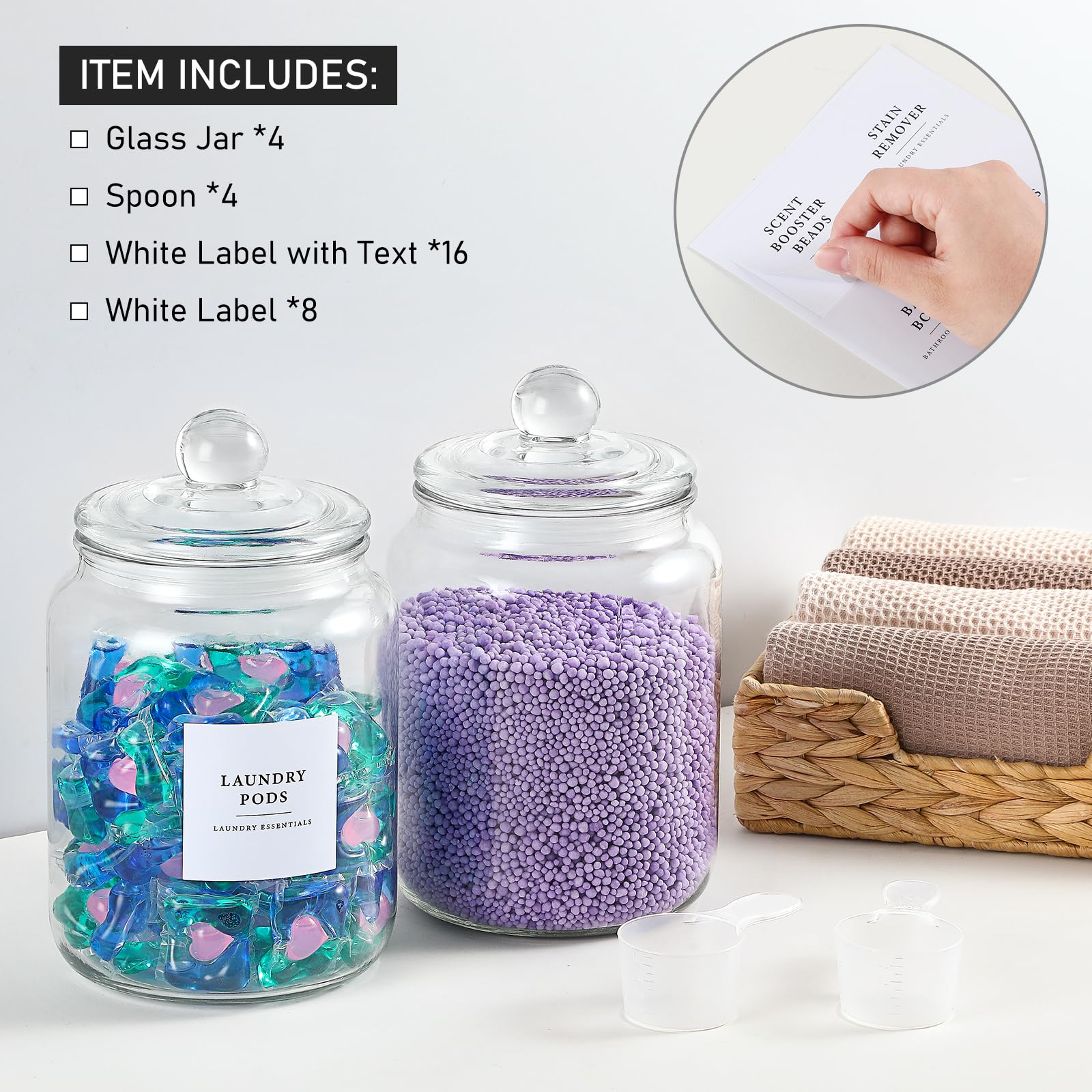 LANDNEOO wide-mouth glass jar close-up for easy access to contents