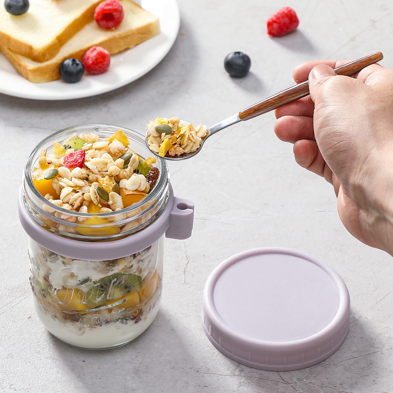 LANDNEOO wide-mouth jar – easy filling, cleaning, and food visibility.
