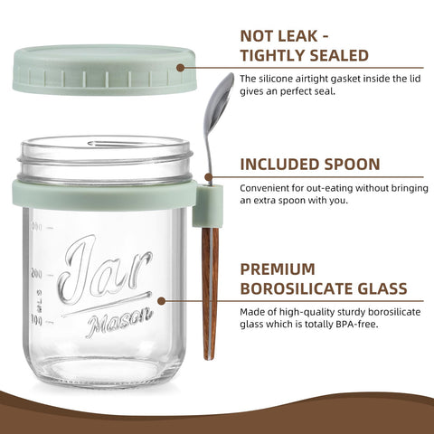 LANDNEOO jars feature airtight silicone gaskets to prevent leaks during transport.
