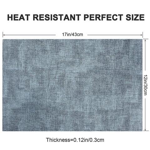 LANDVIEW leather heat-resistant placemats blue wipe-clean surface for quick maintenance.