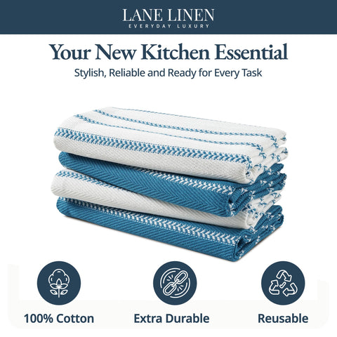 LANE LINEN 18x28 blue-saphire towels provide quick-dry action for daily cleanup