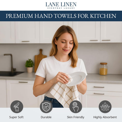 Lane Linen cotton towels closeup highlights soft texture and high absorbency.