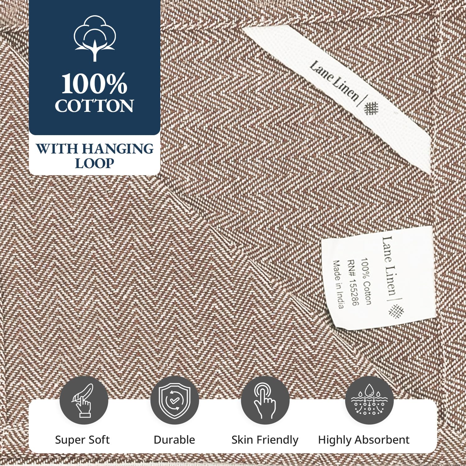 LANE LINEN soft, durable towels resist fading after many washes.