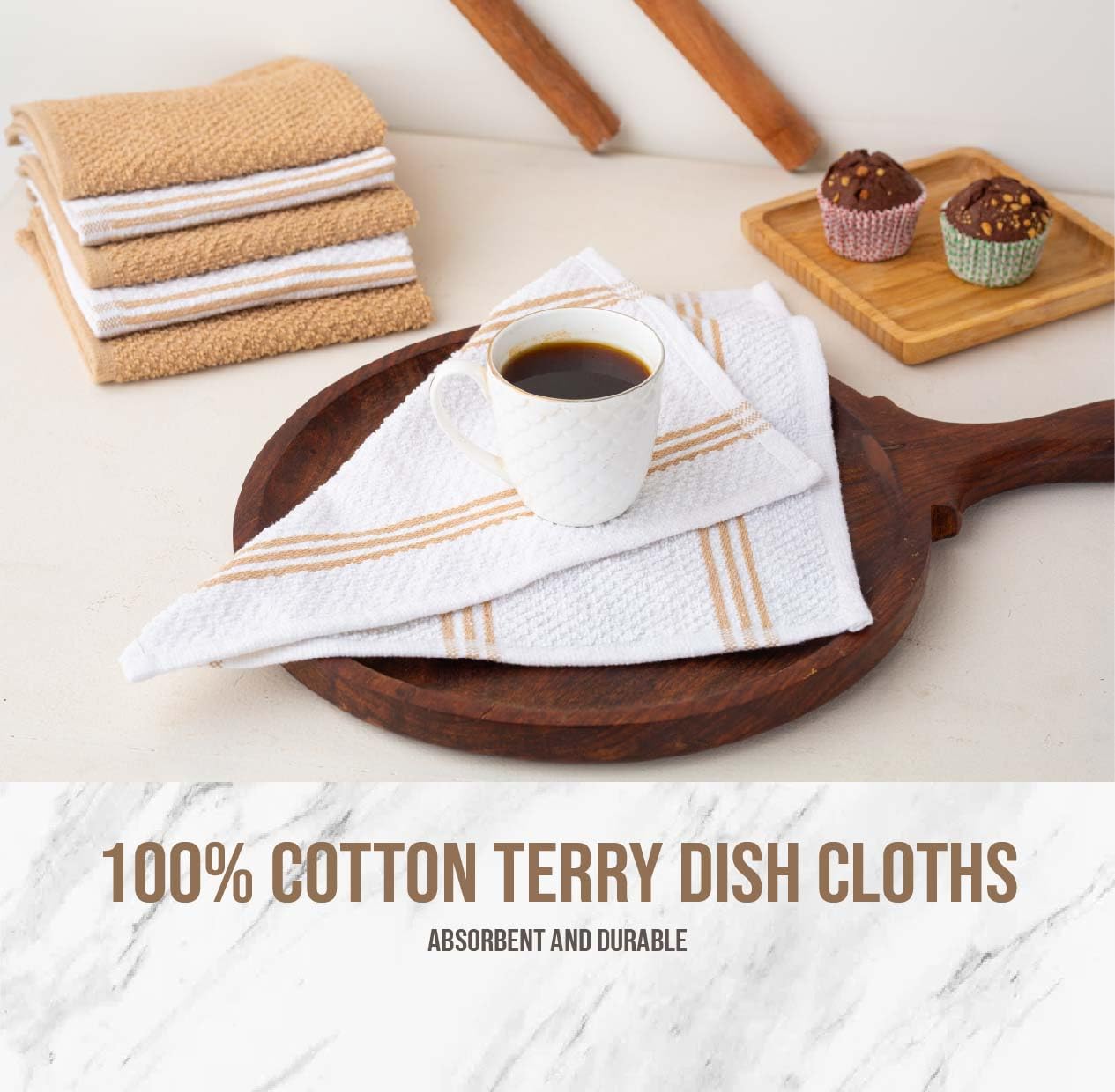 Lane Linen hanging loop design towels stay organized between uses