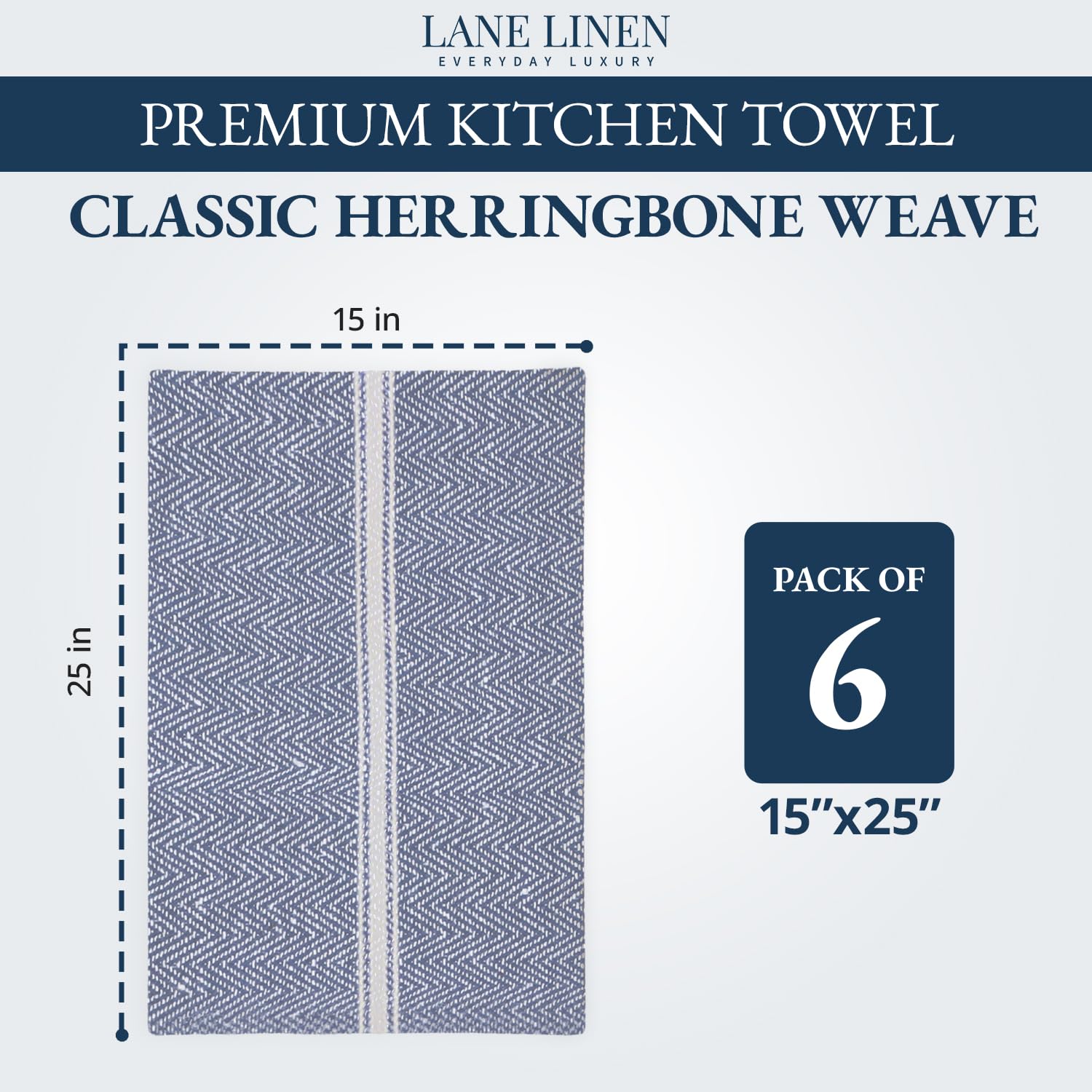 Lane Linen kitchen towel blue chambray drying dishes with quick drying cotton