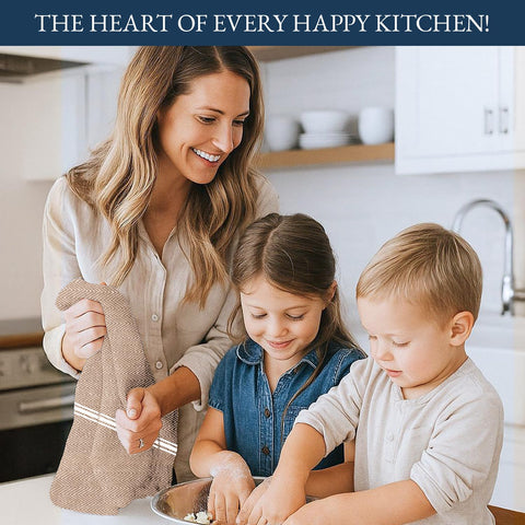 LANE LINEN towels with stripe design add a touch of elegance to your kitchen.