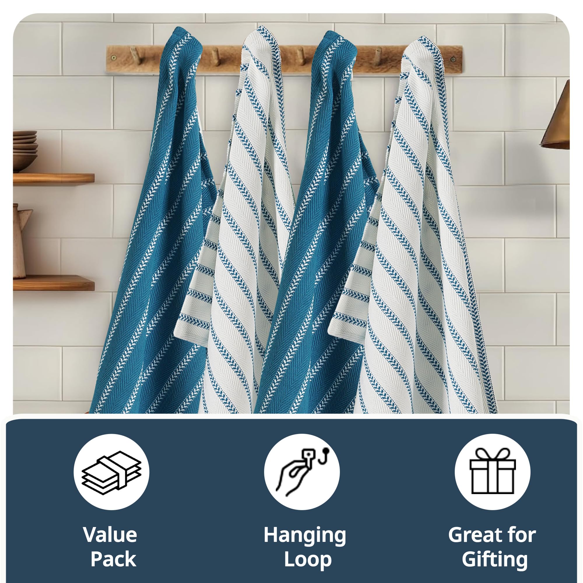 LANE LINEN blue-saphire towels versatile for napkins or dish drying