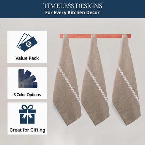 LANE LINEN 14x25 towels are versatile for dishes, hands, and napkin use.
