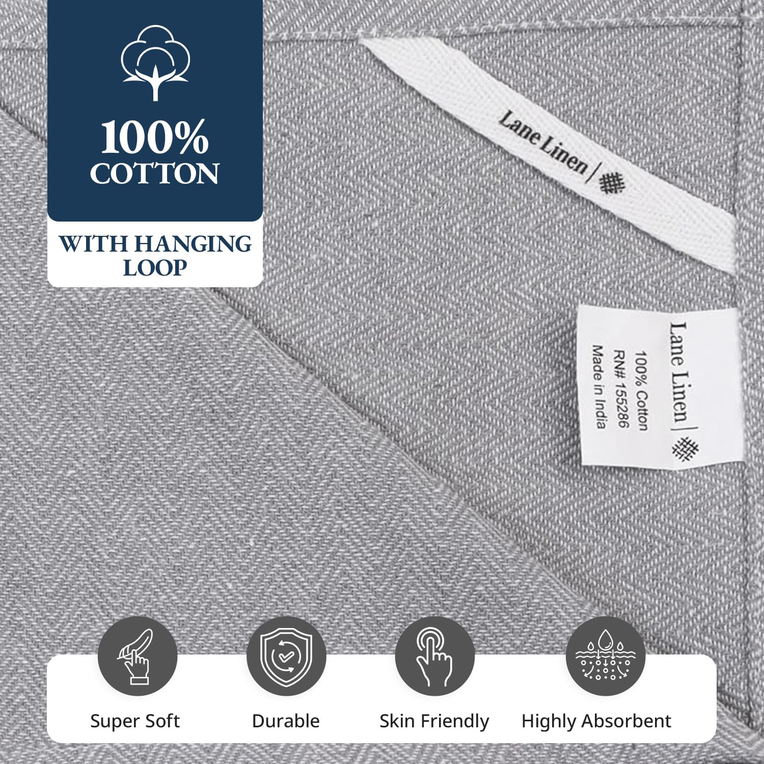 Grey chambray look complements modern kitchens while keeping cleanup neat