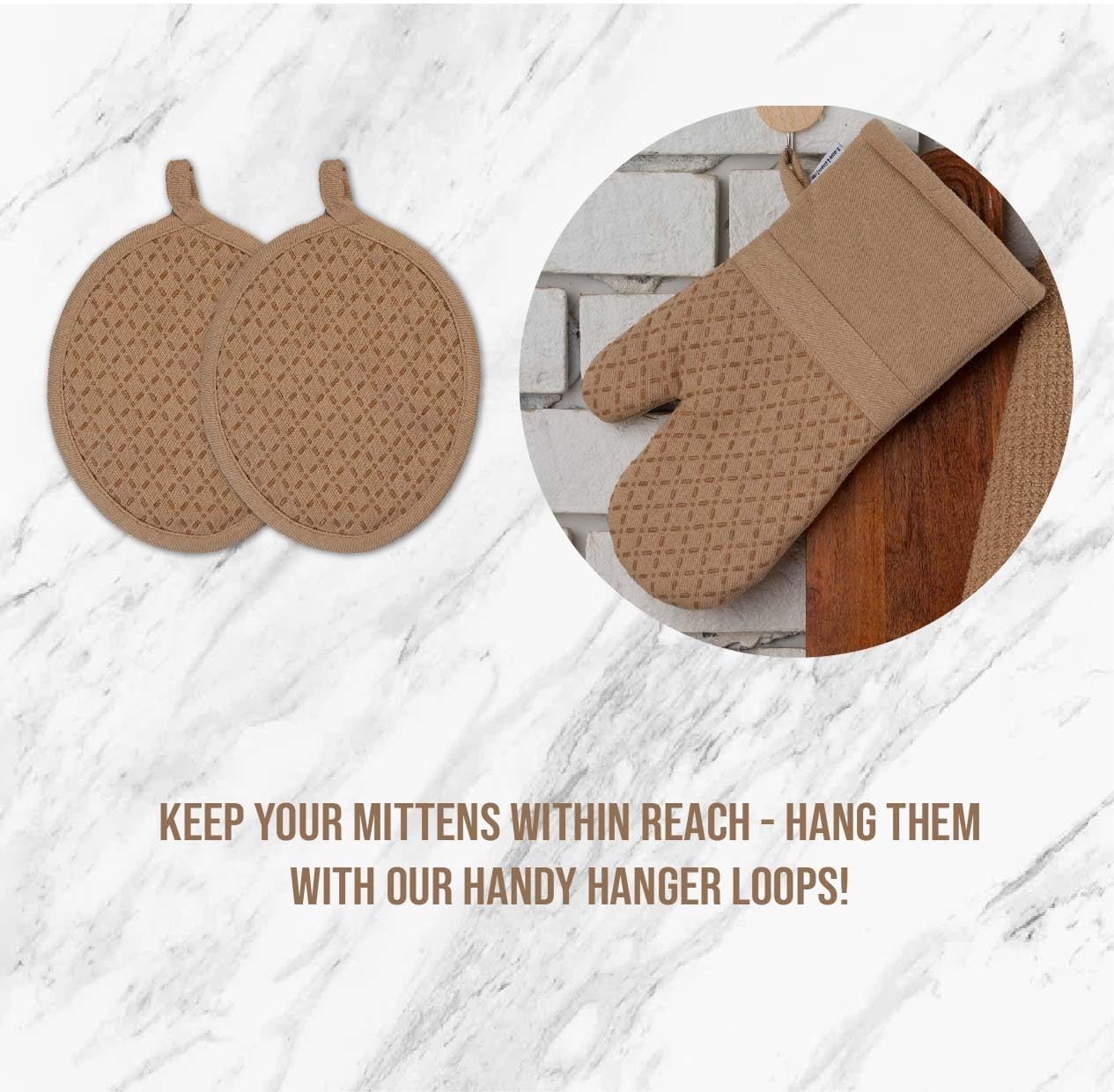 Lane Linen silicone pot holders with textured grip for safe handling