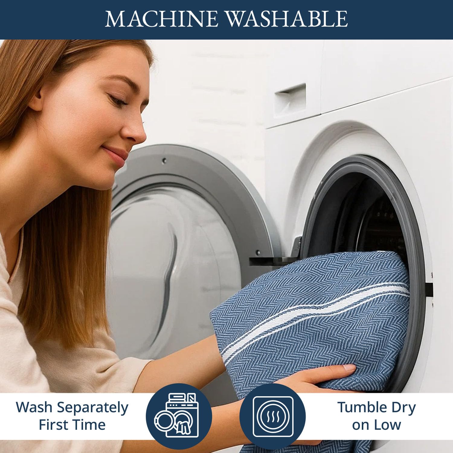 LANE LINEN Kitchen towels boast soft texture and lasting durability.