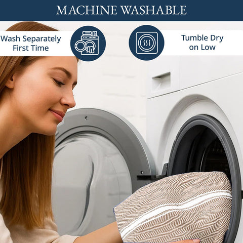 LANE LINEN natural cotton towels provide quick absorption for messy kitchen moments.