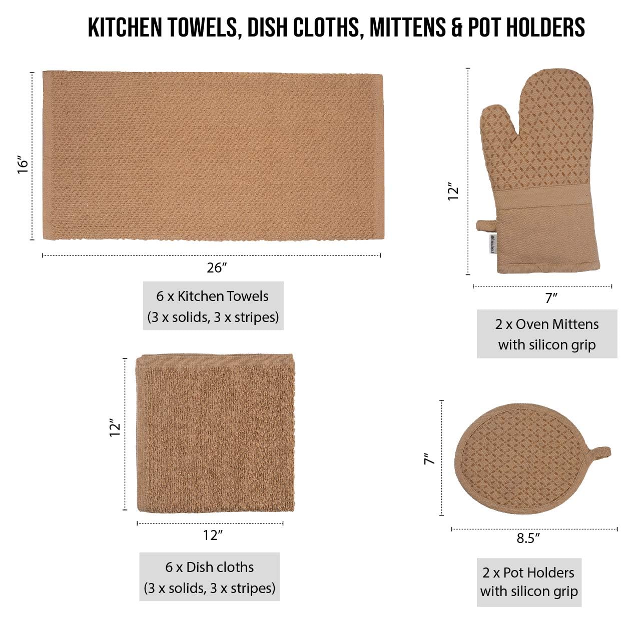 Lane Linen terry dish towels 16x26 absorb spills quickly in the kitchen