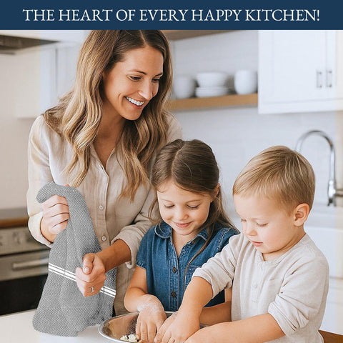 LANE LINEN absorbent cotton towels ideal for drying glassware and dishes