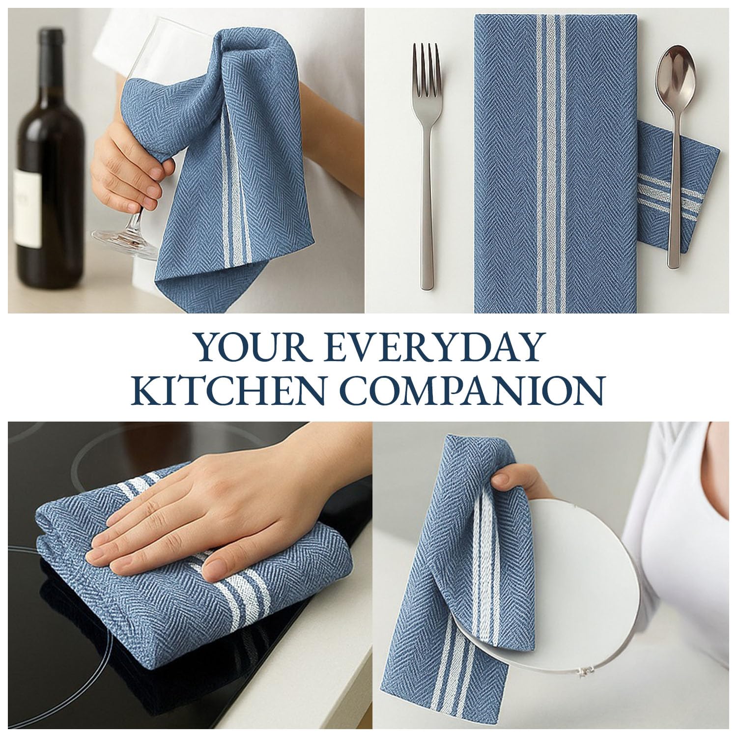 LANE LINEN Towels measure 14 by 25 inches for efficient drying.
