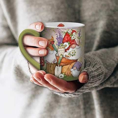 Lang Garden Gnomes mug 14oz ceramic provides ample space for coffee or tea